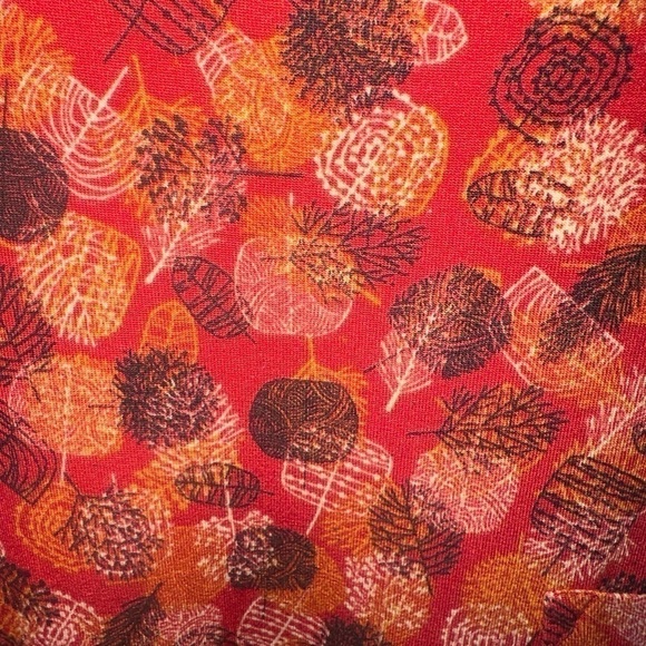 Lularoe medium brick red Carly dress with tree print. Swing dress, hi/lo hem,NWT - Picture 4 of 7